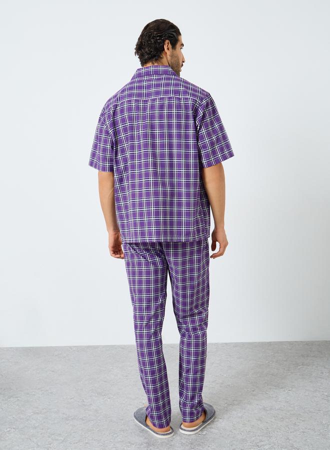 Styli Men Relaxed Fit Checked Shirt and Pyjama Set - Image 5